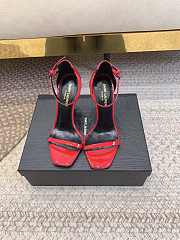 YSL Red Opyum Ankle Strap Black High Heels - 4