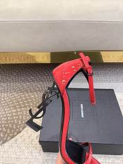 YSL Red Opyum Ankle Strap Black High Heels - 3