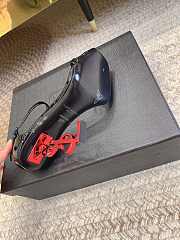 YSL Black Opyum Ankle Strap Red High Heels - 5