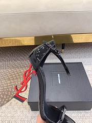 YSL Black Opyum Ankle Strap Red High Heels - 5