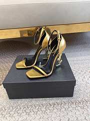 YSL Gold Opyum Ankle Strap Gold High Heels - 1