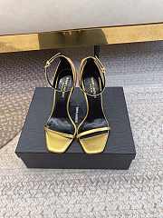 YSL Gold Opyum Ankle Strap Gold High Heels - 4