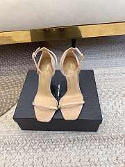 YSL Beige Opyum Ankle Strap Gold High Heels - 5