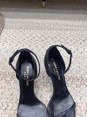 YSL Black Opyum Ankle Strap Silver High Heels - 4