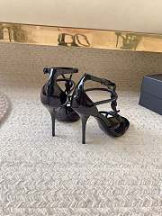 YSL Women's All Black Cassandra Sandals - 5