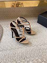 YSL Women's Beige Cassandra Sandals - 4