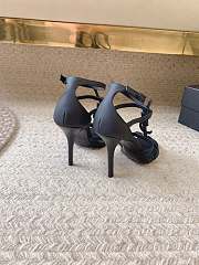 YSL Women's Smooth Black Cassandra Sandals - 3