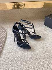 YSL Women's Smooth Black Cassandra Sandals - 4