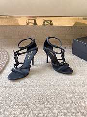 YSL Women's Smooth Black Cassandra Sandals - 2