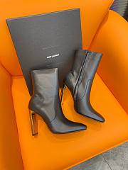 YSL Auteuil Nappa Leather Metal-Heel Boots - 1