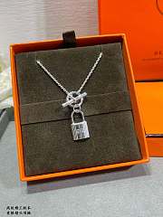 Hermès Kelly Cadenas Pendant Silver Necklace - 3