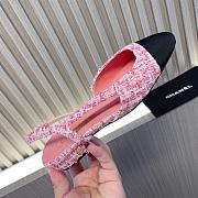 Chanel Pink Tweed Slingback - 4