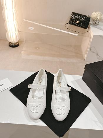 Chanel White Flats Shoes