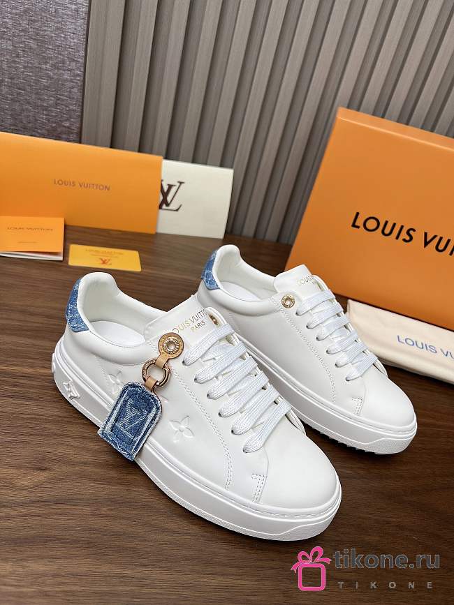 Louis Vuitton White Sneakers Denim Tag - 1