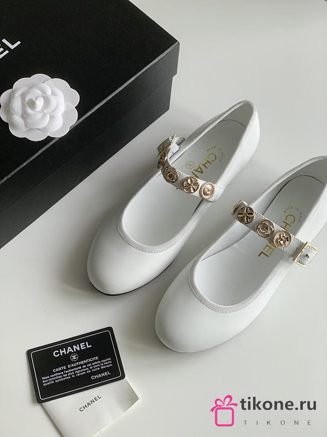 Chanel Gold Coin Buckle Mary Jane Loafers - 1