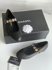 Chanel Gold Coin Buckle Black Mary Jane Loafers - 5