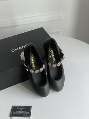 Chanel Gold Coin Buckle Black Mary Jane Loafers - 4