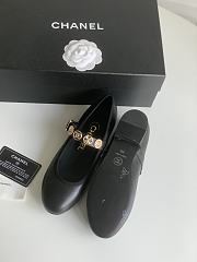 Chanel Gold Coin Buckle Black Mary Jane Loafers - 2