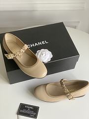 Chanel Gold Coin Buckle Beige Mary Jane Loafers - 2