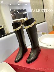 Valentino Calfskin Leather Roman Stud Boots - 5