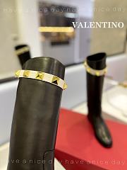 Valentino Calfskin Leather Roman Stud Boots - 2