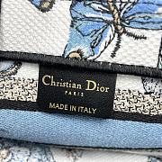 Dior Small Book Tote Blue Butterfly Embroidery - 21.5x13x7.5cm - 4