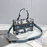 Dior Small Book Tote Blue Butterfly Embroidery - 21.5x13x7.5cm - 2