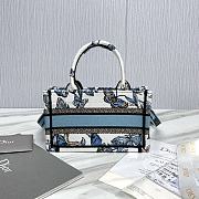 Dior Small Book Tote Blue Butterfly Embroidery - 21.5x13x7.5cm - 3