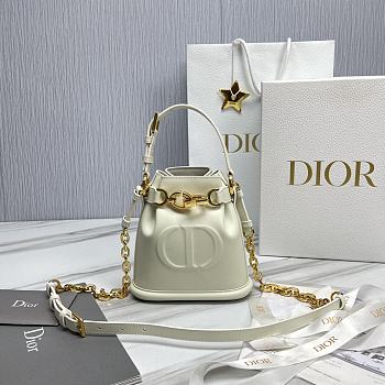 Dior Small C'est Latte CD-Embossed Calfskin Bag - 17x7x18cm