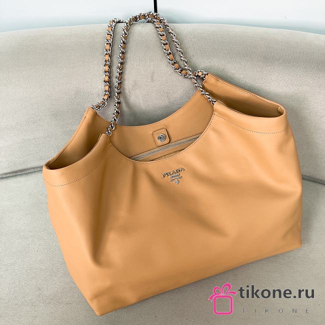 Prada Chain Tote Soft Caramel Calfskin - 39x29x19cm - 1