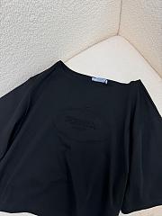 Prada Black Cotton Cropped Long Sleeve Tops - 5