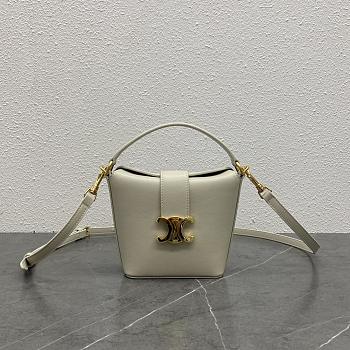 Celine Mini White Bucket Bag - 12.5x5x14cm