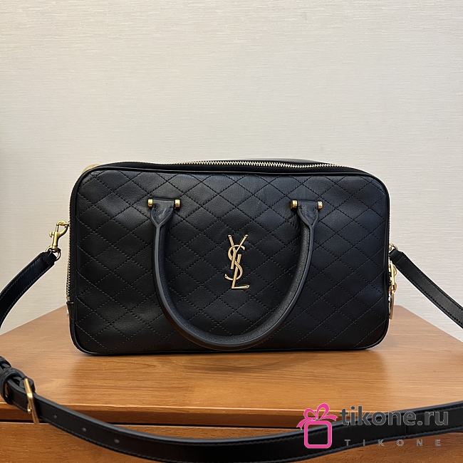 YSL Liya Le Cassandre Black Lambskin Bag - 31x16x13cm - 1