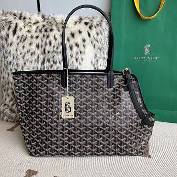 Goyard Chien Gris Pet Bag In Black Leather - 27x15x33.5cm