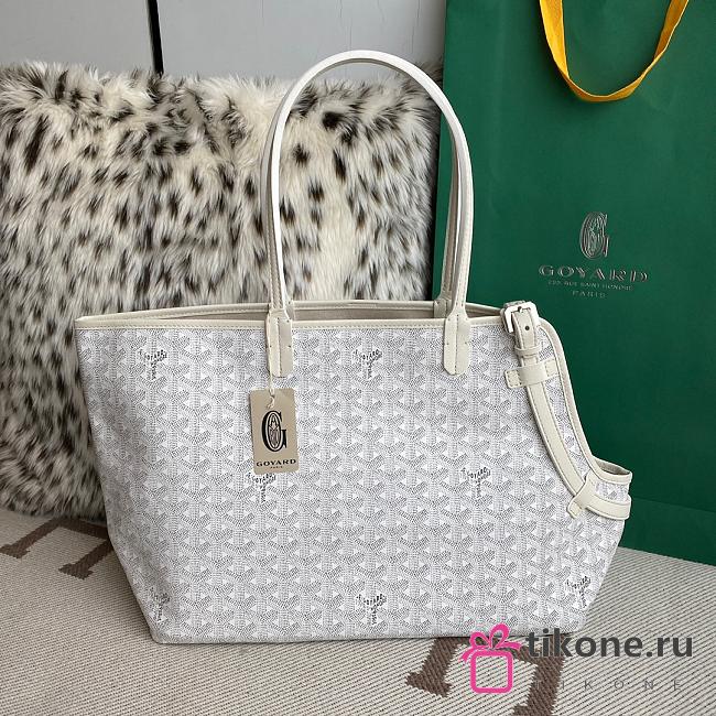Goyard Chien Gris Pet Bag In White Leather - 27x15x33.5cm - 1