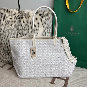 Goyard Chien Gris Pet Bag In White Leather - 27x15x33.5cm