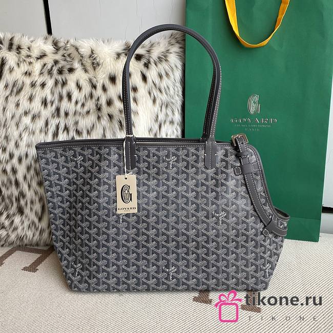 Goyard Chien Gris Pet Bag In Grey Leather - 27x15x33.5cm - 1