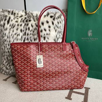 Goyard Chien Gris Pet Bag In Red Leather - 27x15x33.5cm