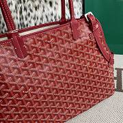 Goyard Chien Gris Pet Bag In Red Leather - 27x15x33.5cm - 5