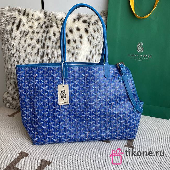 Goyard Chien Gris Pet Bag In Blue Leather - 27x15x33.5cm - 1