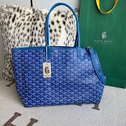Goyard Chien Gris Pet Bag In Blue Leather - 27x15x33.5cm - 1