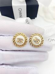 Chanel Button Pearl Earrings - 1