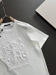 Louis Vuitton Men's T-shirt Dragon Pattern White - 2