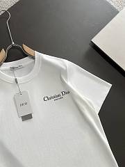 Dior Men's T-shirt Blue Butterfly White - 4