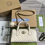 Gucci Marmont White Leather Bag - 27x13.5x10cm - 1