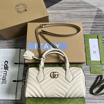 Gucci Marmont White Leather Bag - 27x13.5x10cm