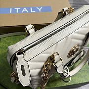 Gucci Marmont White Leather Bag - 27x13.5x10cm - 4