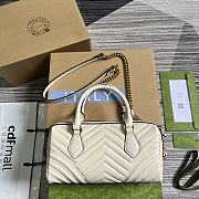 Gucci Marmont White Leather Bag - 27x13.5x10cm - 2