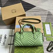 Gucci Marmont Green Leather Bag - 27x13.5x10cm - 5