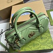 Gucci Marmont Green Leather Bag - 27x13.5x10cm - 3